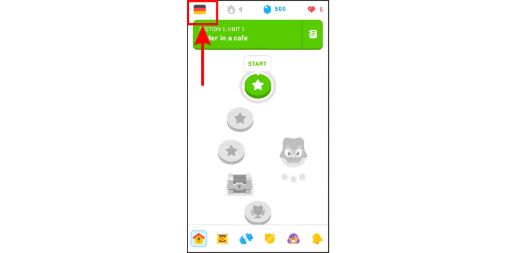 Go to your current language on Duolingo app