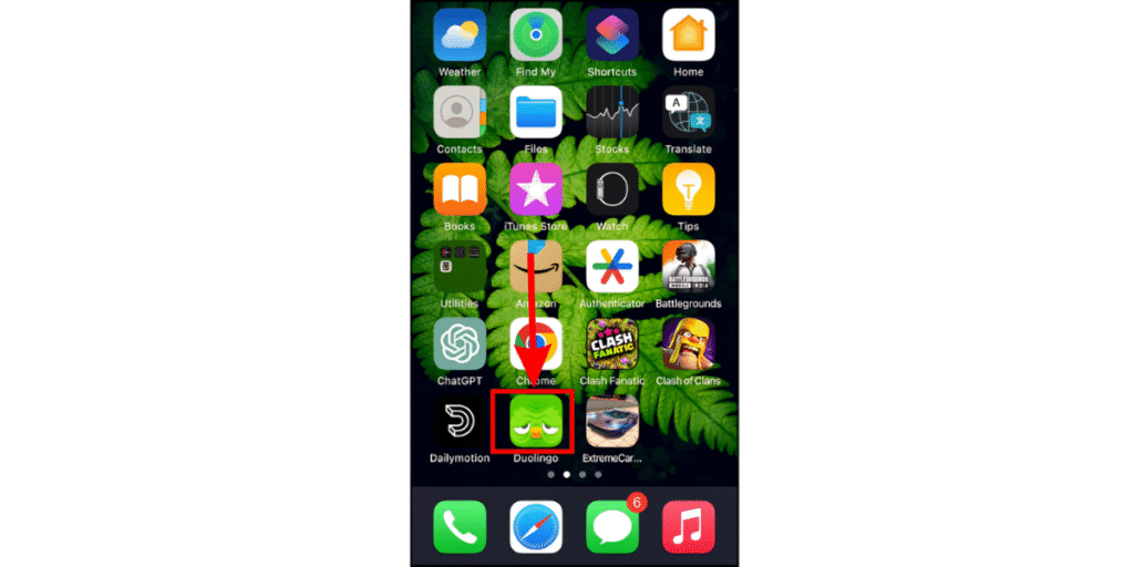 Open the Duolingo app on mobile