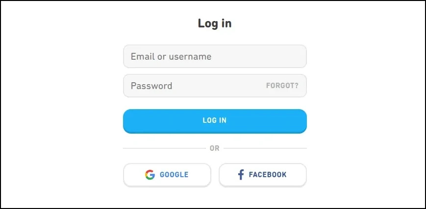 Log In on Duolingo website on PC
