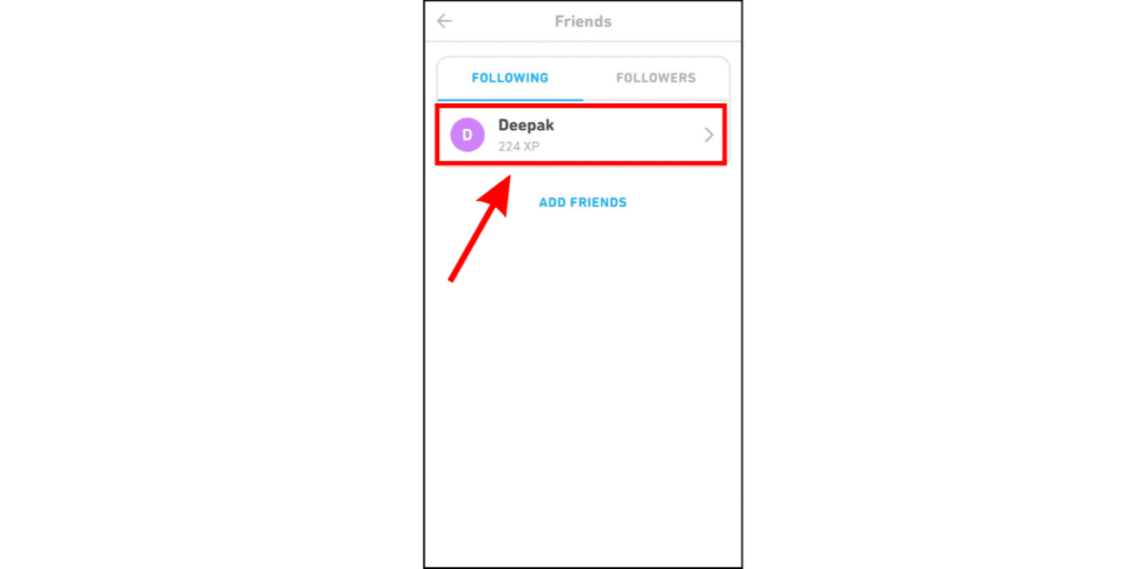 Open Your Friend’s Profile on duolingo
