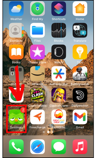Open the Duolingo App