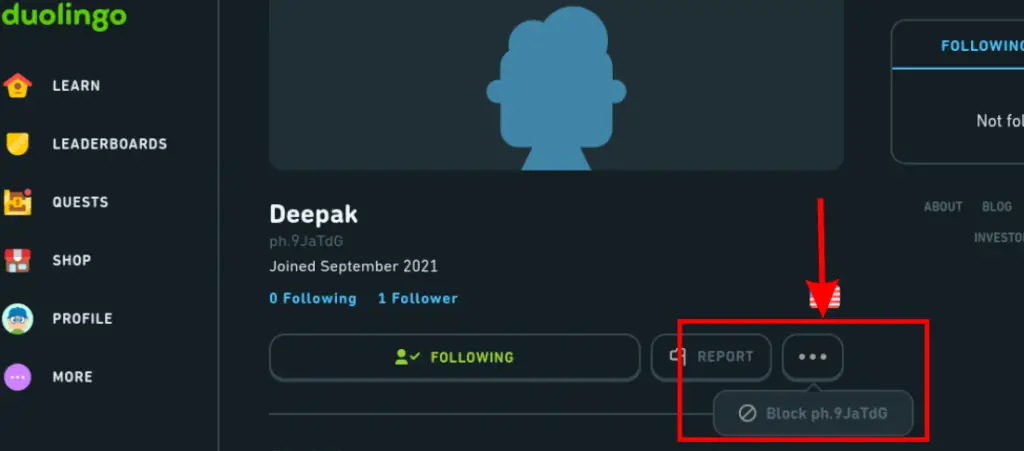 Block Followers on Duolingo