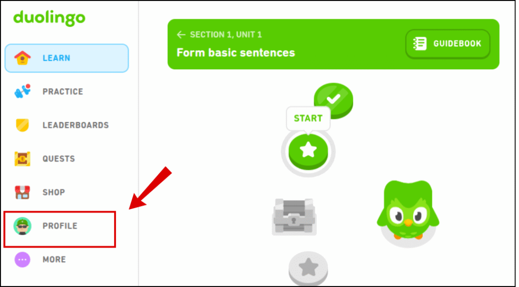 Go to Your Profile Page