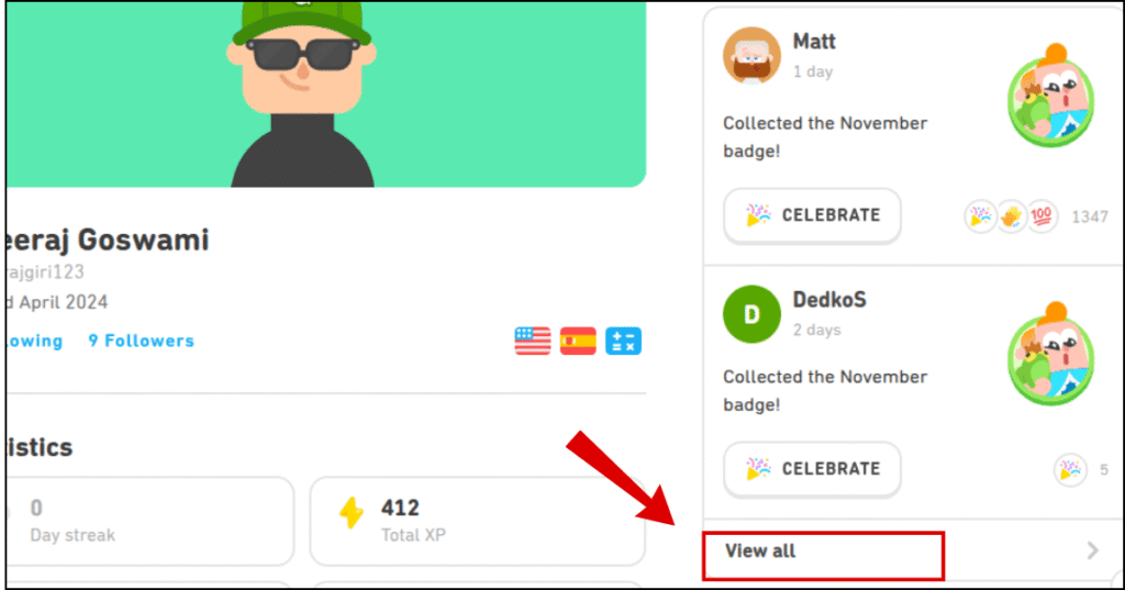 Click the View All button