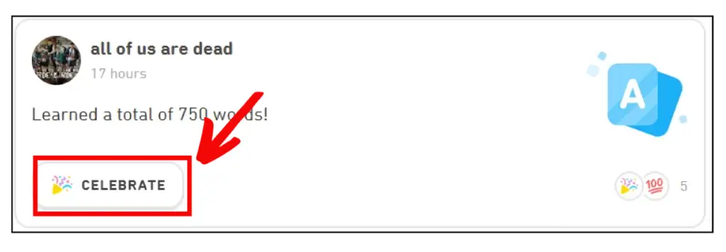 Congratulate Friends on Duolingo