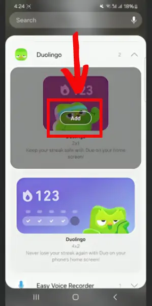 Add Duolingo Widget On Android
