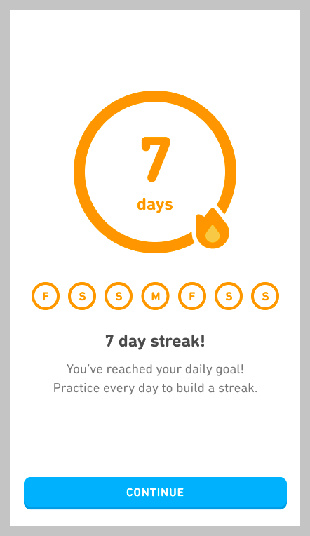 Maintain a Streak on duolingo