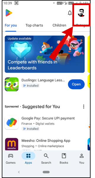 Tap Your Profile Icon