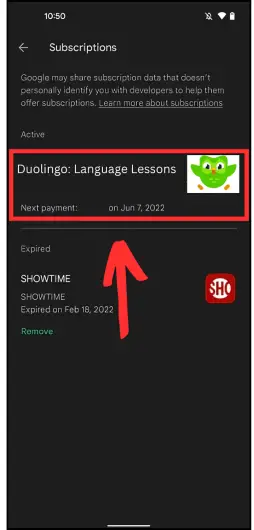 Cancel your Super Duolingo subscription on Android