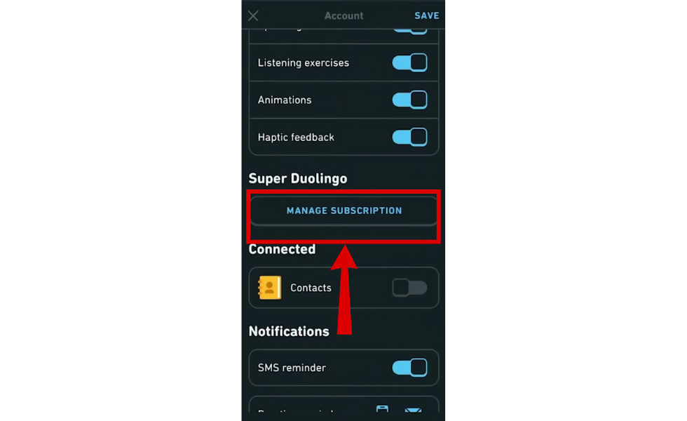Go to "Manage Payments"