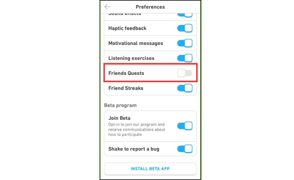 Turn On Friends Quest